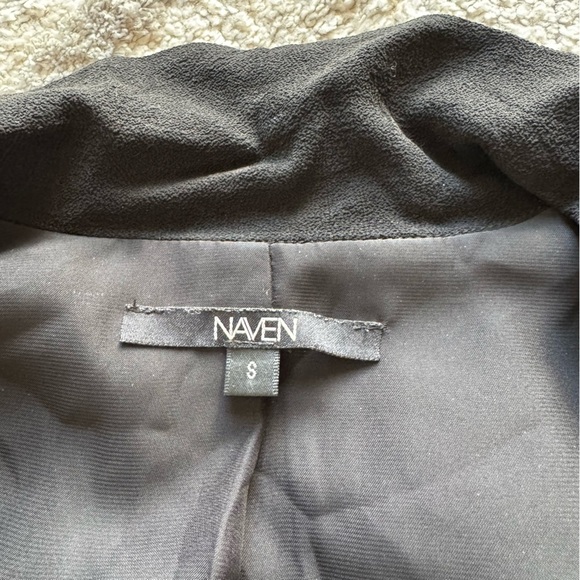 Naven black blazer open front lightweight small - Picture 2 of 9